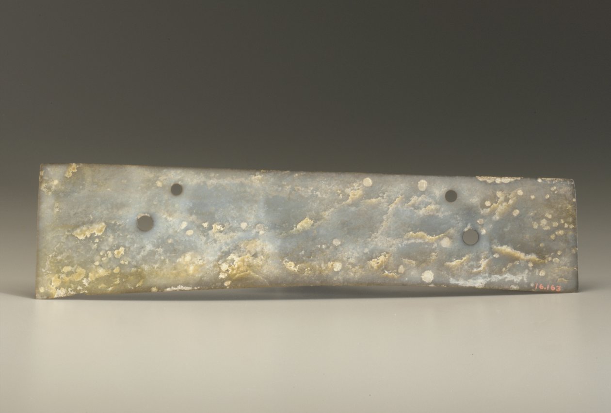 Haarukkataltta (zhang), Qijia-kulttuuri, n. 2500-2000 eKr. (jade) tekijältä Neolithic Period Chinese School