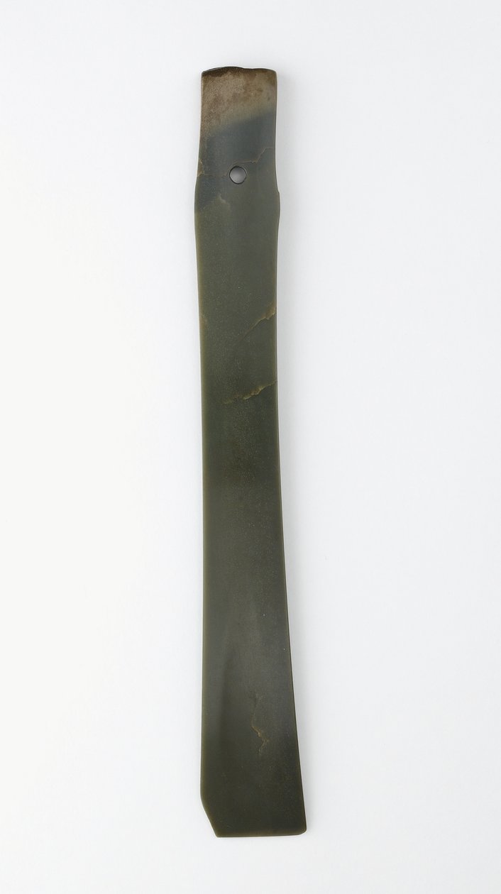 Haarukkataltta (zhang) Qijia-kulttuuri (jade (nefriitti)) tekijältä Neolithic Period Chinese School