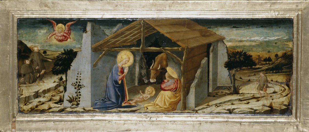 Kristuksen syntymä, n. 1450 (tempera poppelilla) tekijältä Neri di Bicci