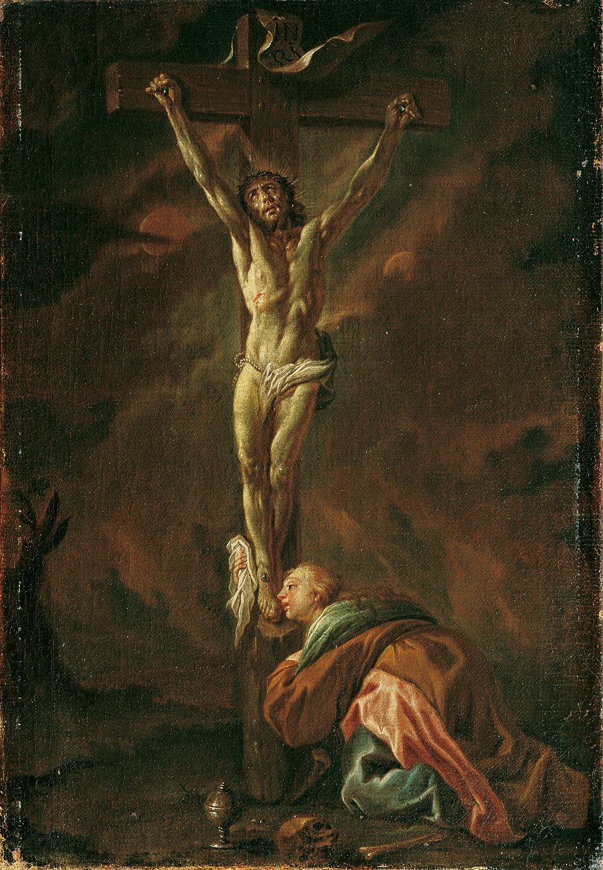 Kristus ristillä Maria Magdalenan kanssa tekijältä Leopold Blonder