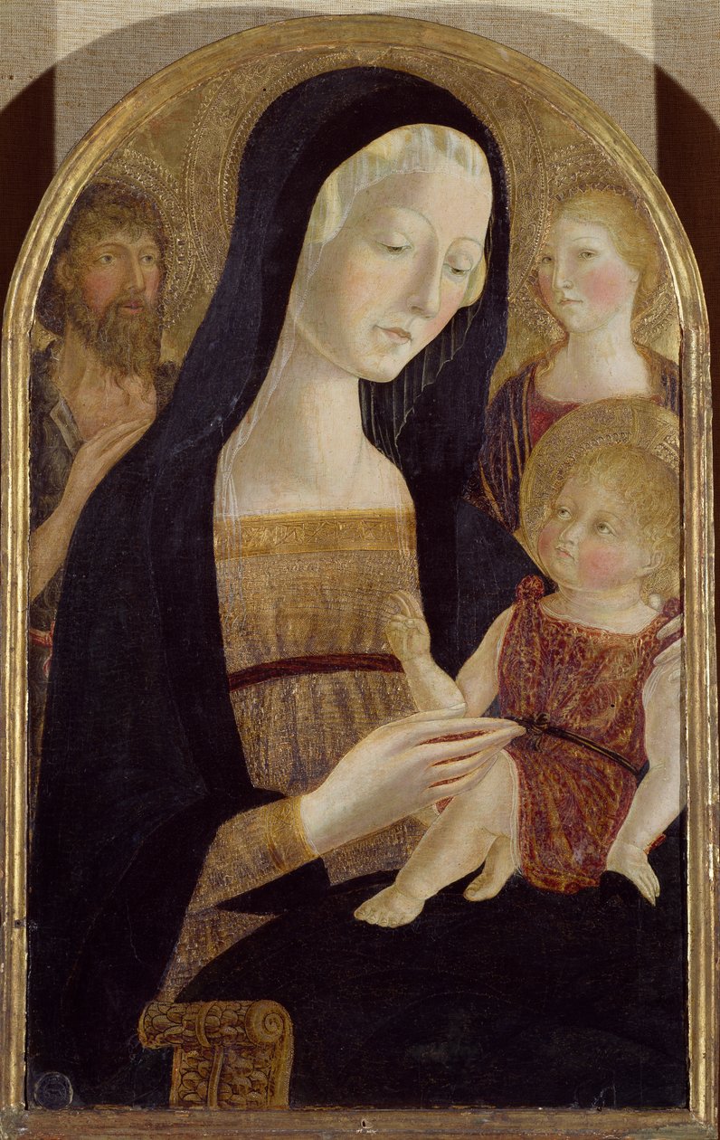 Madonna ja lapsi pyhien Johannes Kastajan ja Maria Magdaleenan kanssa, kirjoittanut Neroccio Bartolomeo de
