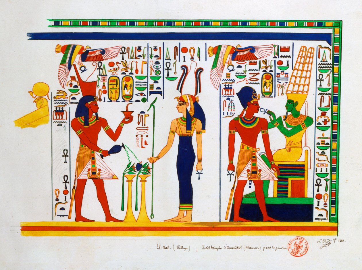 Seinämaalaus El-Kabista, Egyptistä, 1841 tekijältä Nestor l