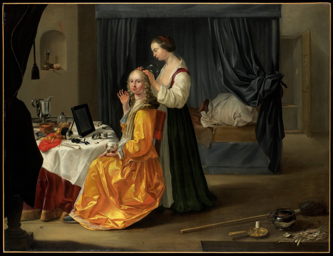 Ginang sa kanyang Toilet, c.1650-60 finn tekijältä Netherlandish School