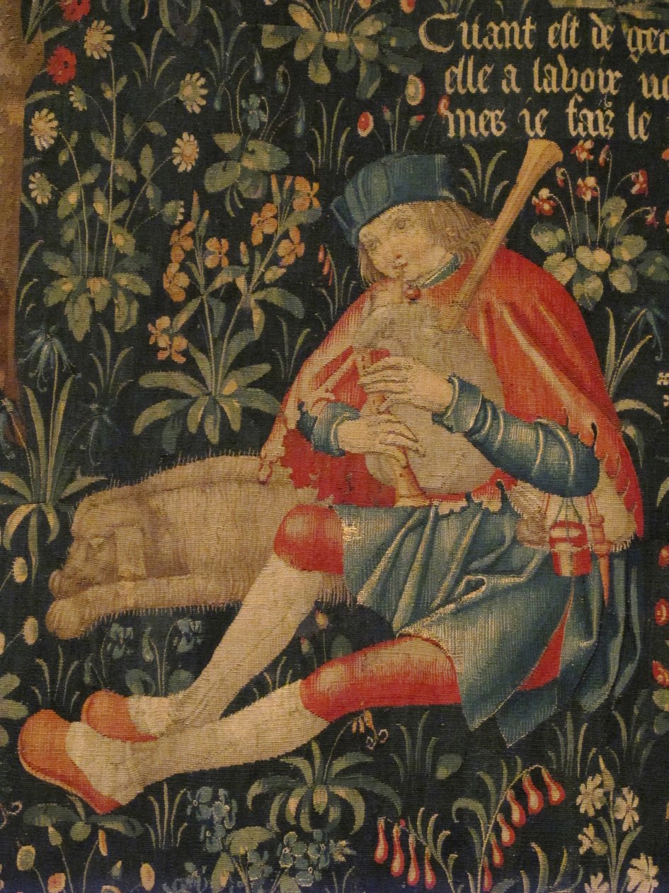 Paimen soittaa säkkipilliä, n. 1500-30 tekijältä Netherlandish School
