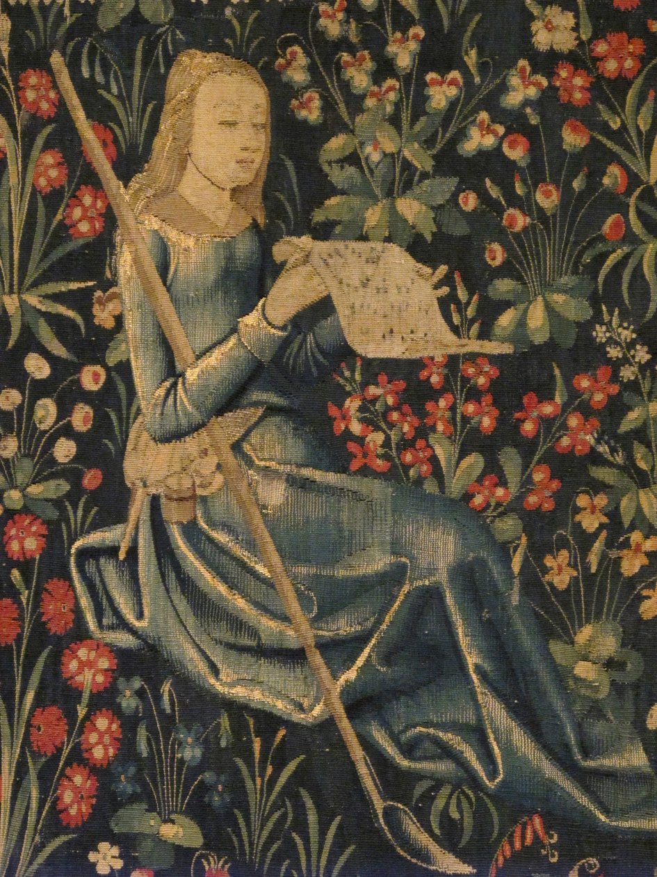 Paimenen laulu, n.1500-30 (villaa ja silkkiä) tekijältä Netherlandish School