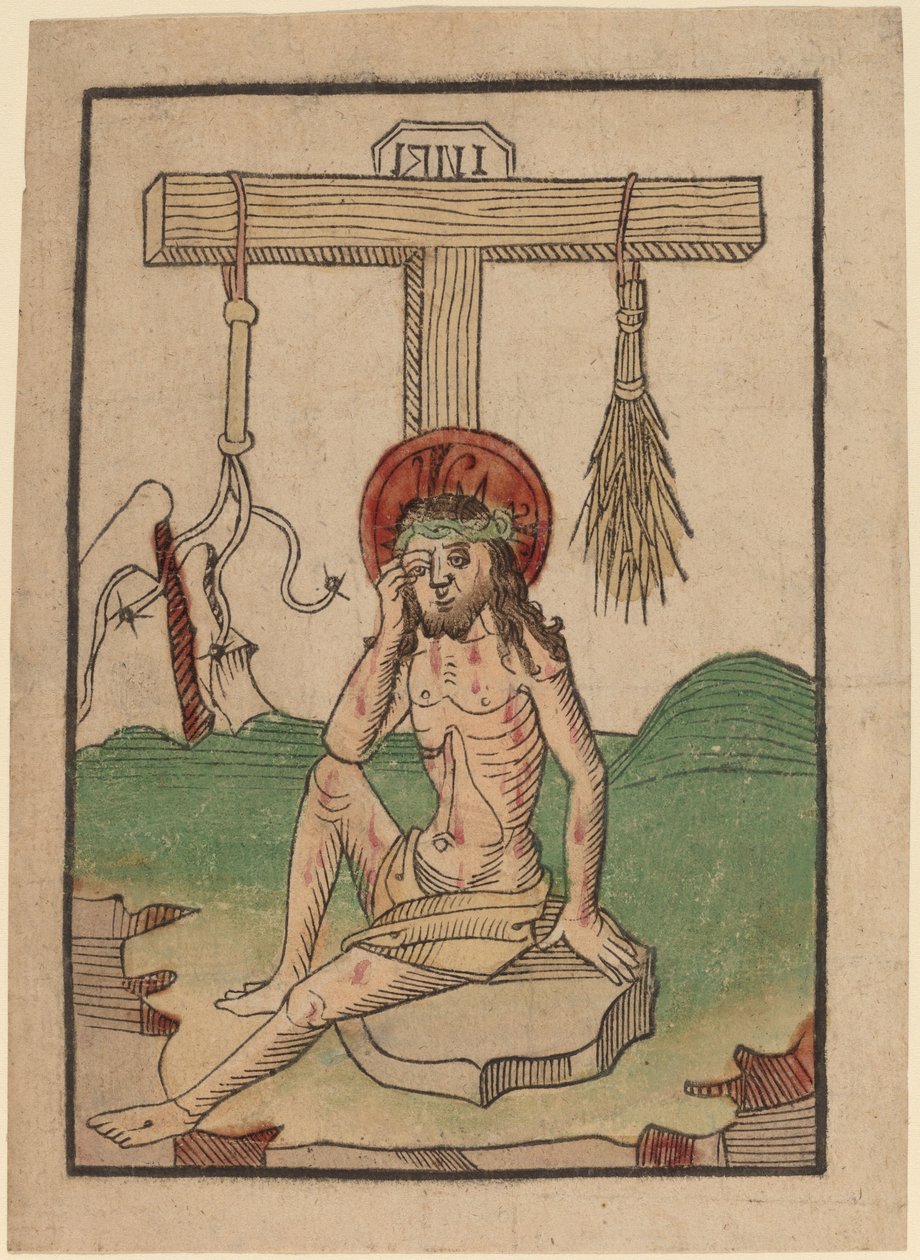 Kristus murheiden miehenä tekijältä Netherlandish 15th Century