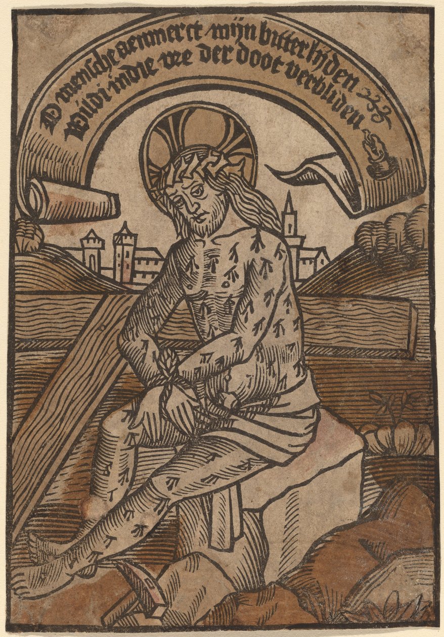 Kristus murheiden miehenä tekijältä Netherlandish 15th Century