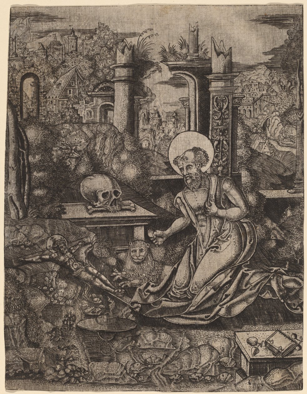 Pyhä Jerome tekijältä Netherlandish 16th Century