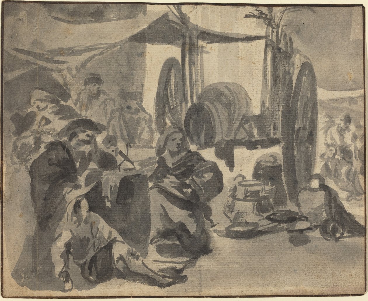 Markkinakohtaus tekijältä Netherlandish 17th Century