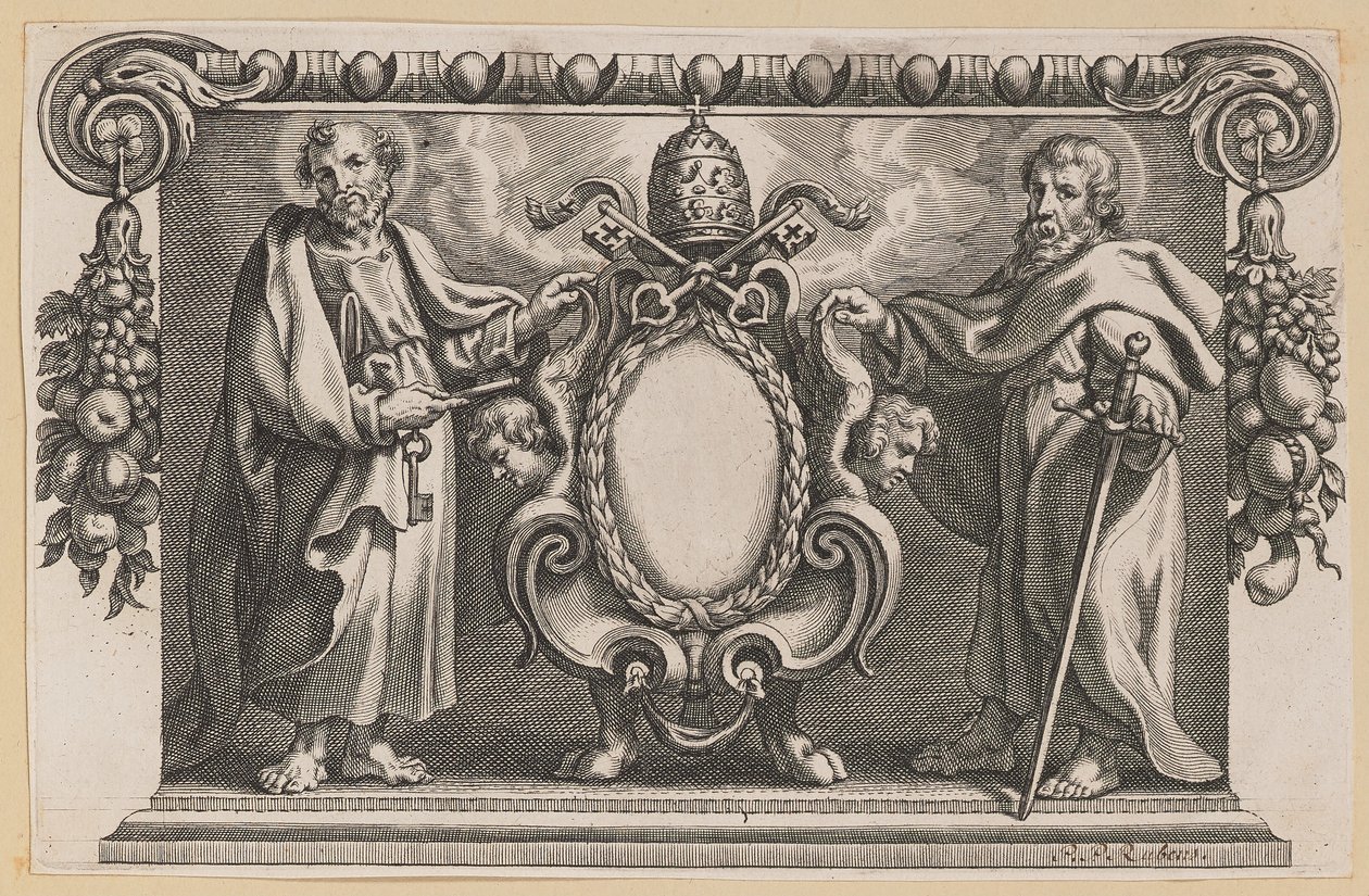 Vinyeta per a un llibre dedicat al papa Urbà VII finlandès tekijältä Netherlandish 17th Century after Sir Peter Paul Rubens