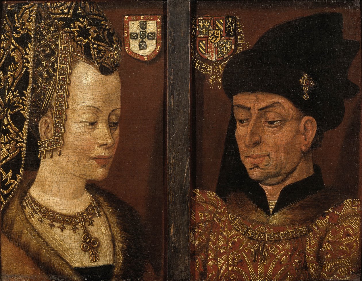 Muotokuvia Philip Hyvästä ja Isabellasta Portugalista, 1500-luku tekijältä Netherlandish Master
