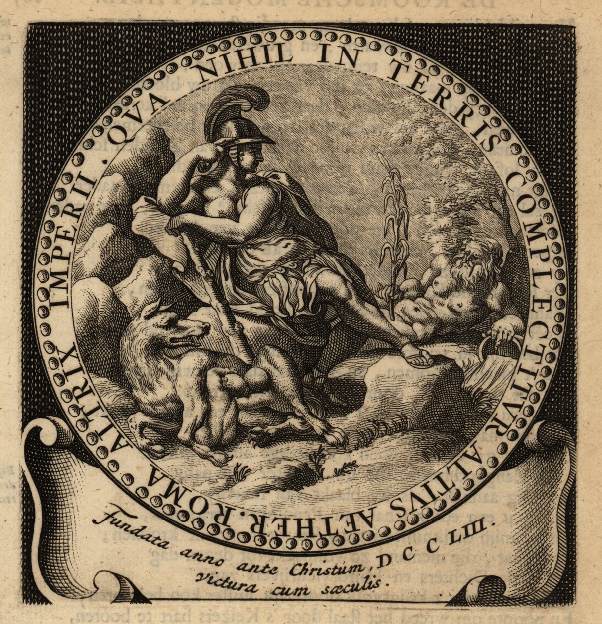 Rooman valtakunnan allegorinen hahmo, Romulus ja Remus. tekijältä Netherlandish School