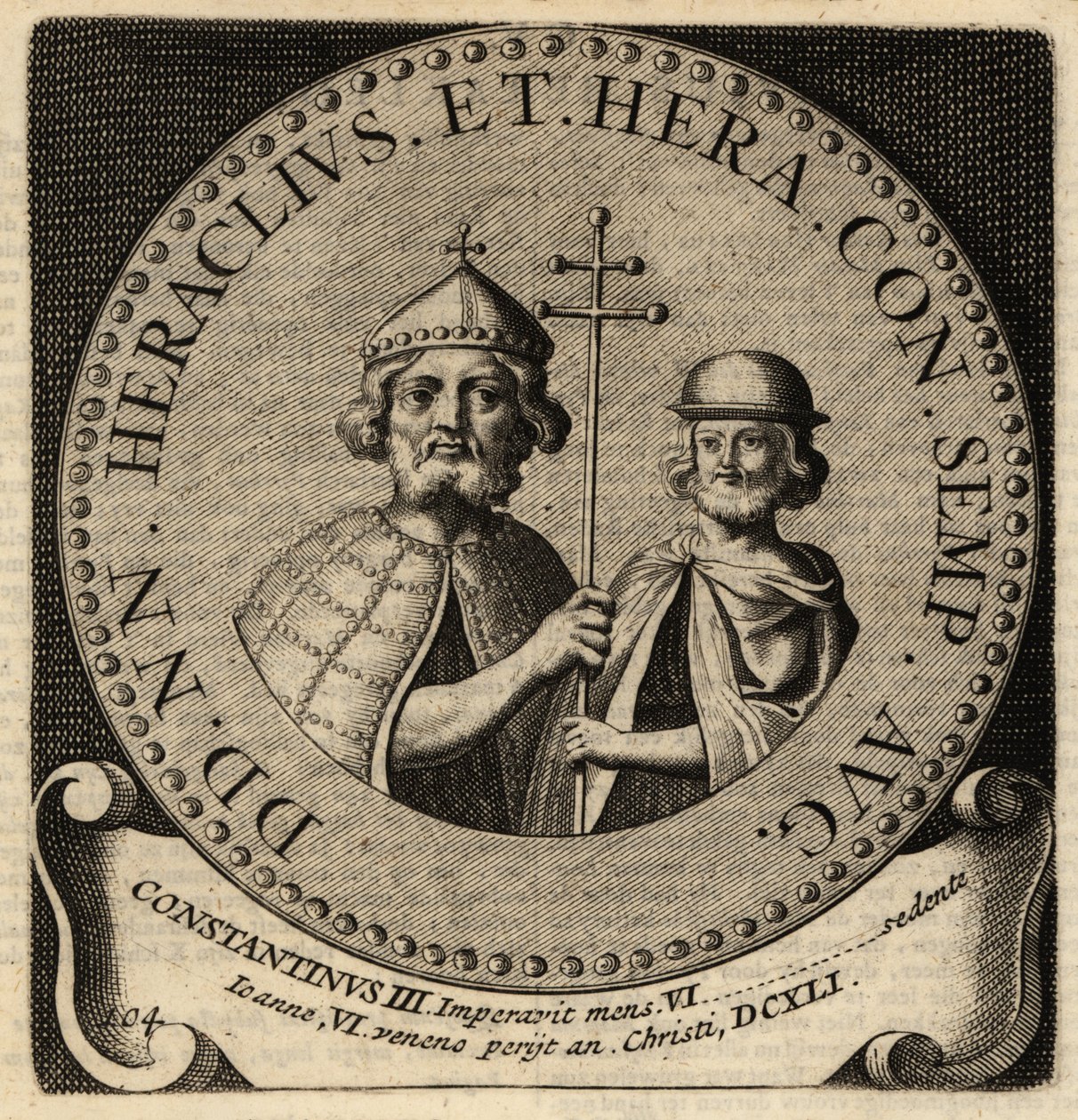 Bysantin keisarit Heraklius ja Konstantinus III. tekijältä Netherlandish School