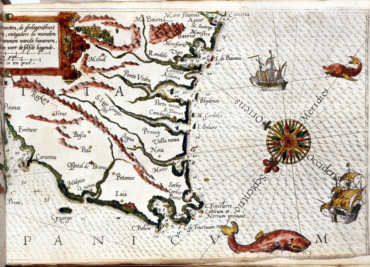 Cape Finisterre Luca J. Waghenaerin muotokuvan mukaan Zeevaertin rahastonhoitaja, Leiden tekijältä Netherlandish School