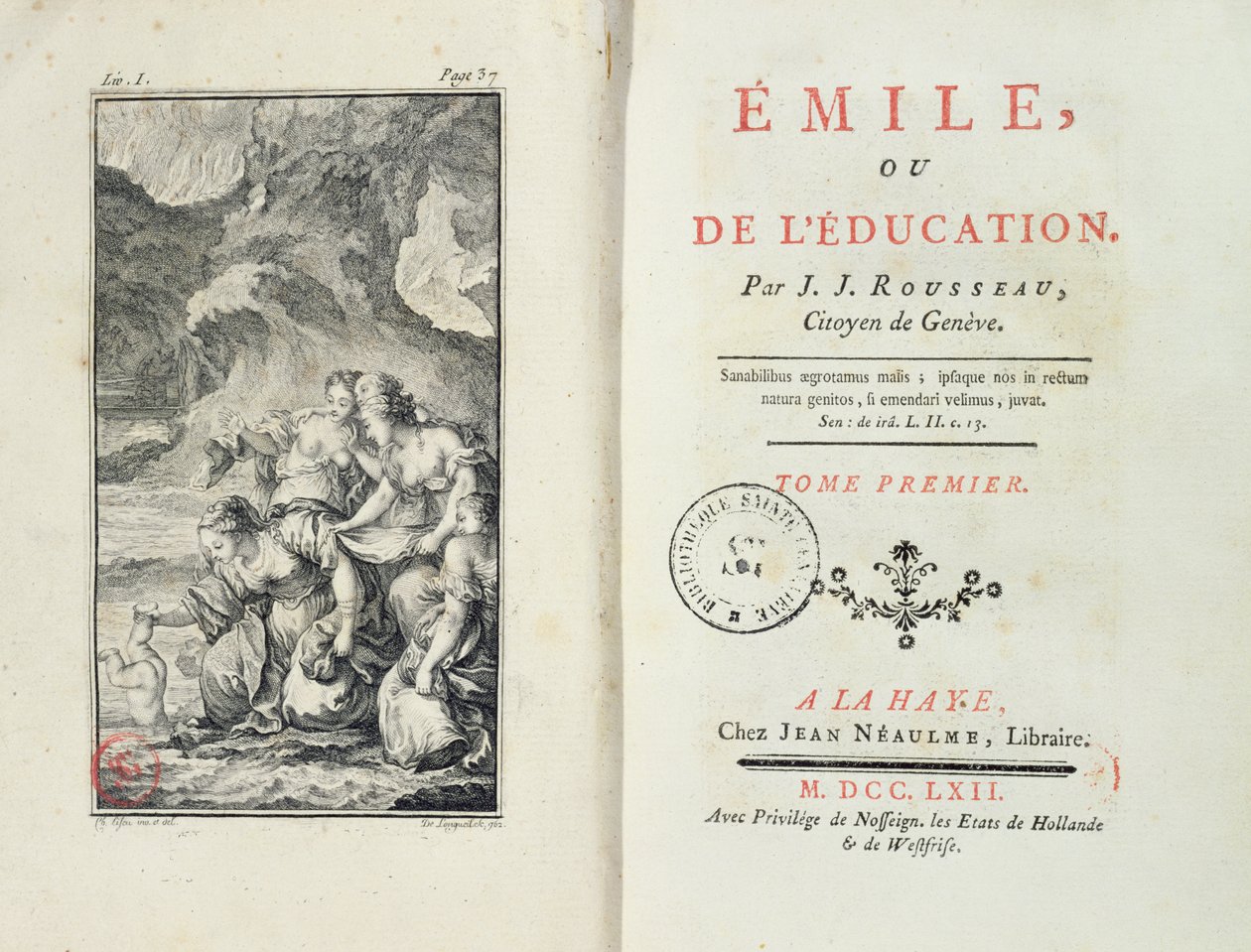 Jean-Jacques Rousseaun etulevy Emilelle, 1762 tekijältä Netherlandish School