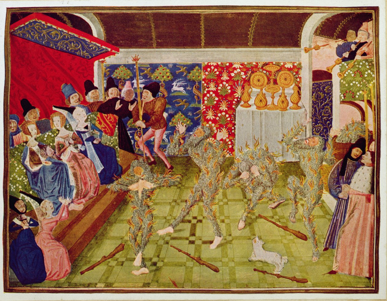Harl 4380 fol.1 The Bal des Ardents, 28. tammikuuta 1393, "Froissart