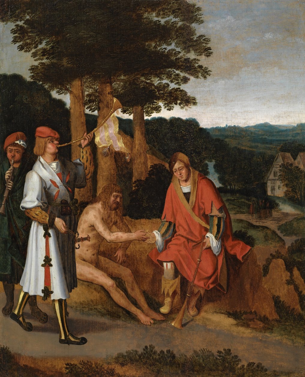 Job ja hänen lohduttajansa, n. 1530-40 tekijältä Netherlandish School