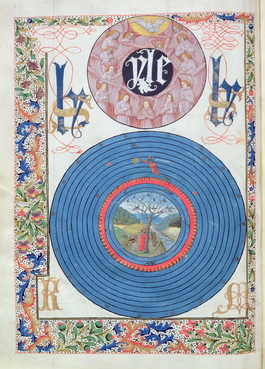 Ms 324 f.13 v. Holy Dove & Matter, Ovidiuksen Metamorphoses, 1479 tekijältä Netherlandish School