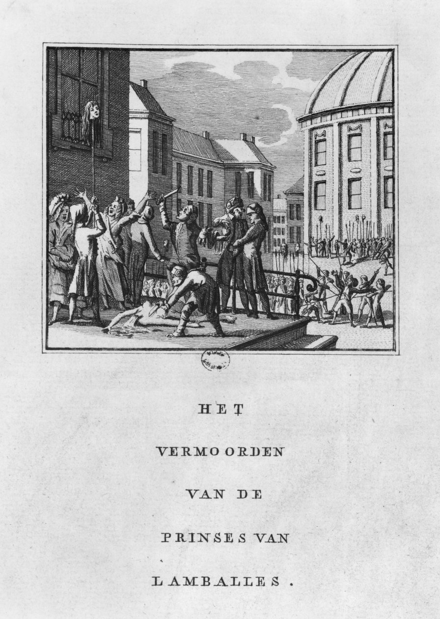 Lamballen prinsessan Marie Therese Louise de Savoie-Carignanin silpominen 3. syyskuuta 1792 tekijältä Netherlandish School