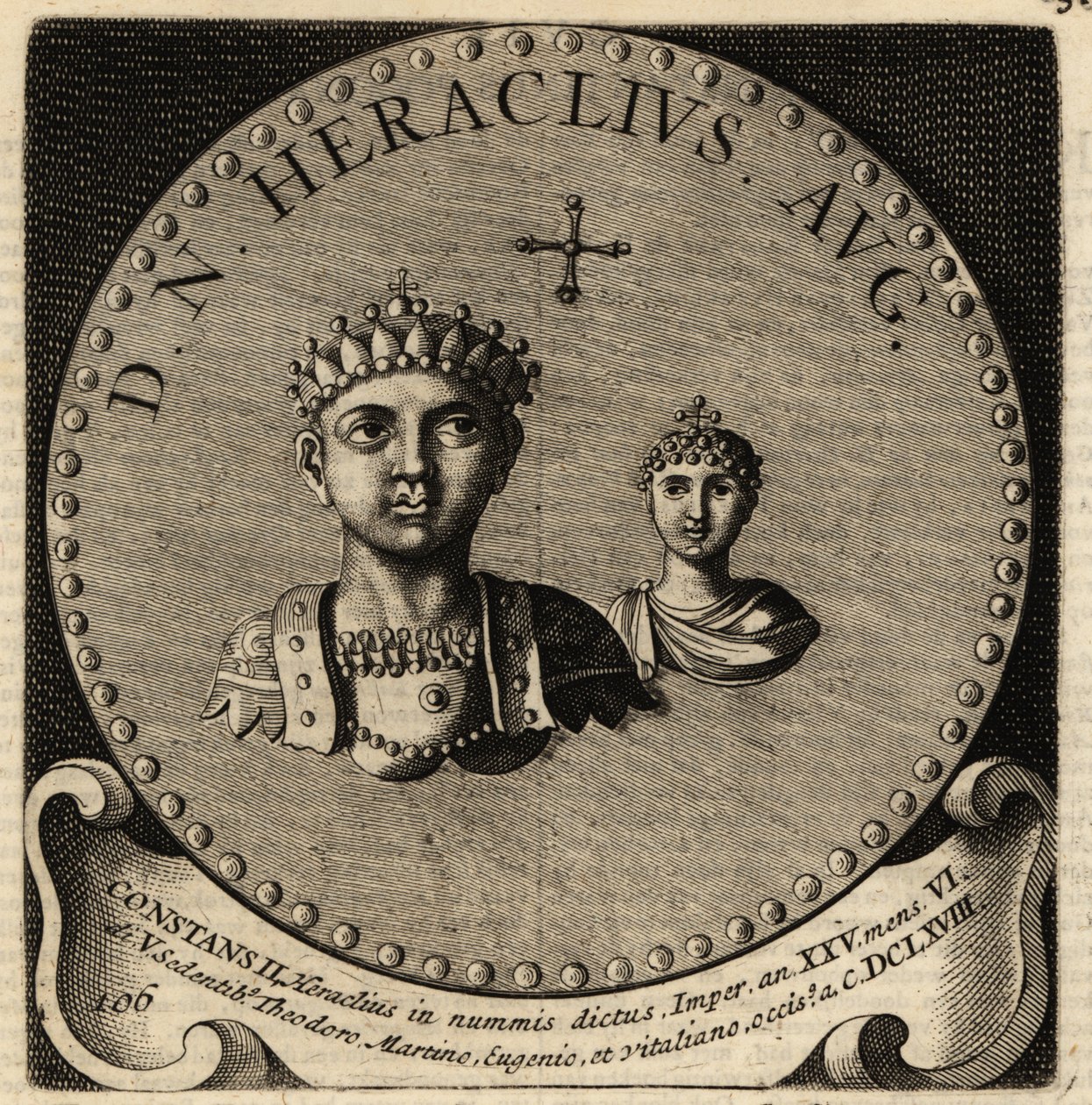 Bysantin keisari Konstantinus II:n ja Faustan muotokuva. tekijältä Netherlandish School