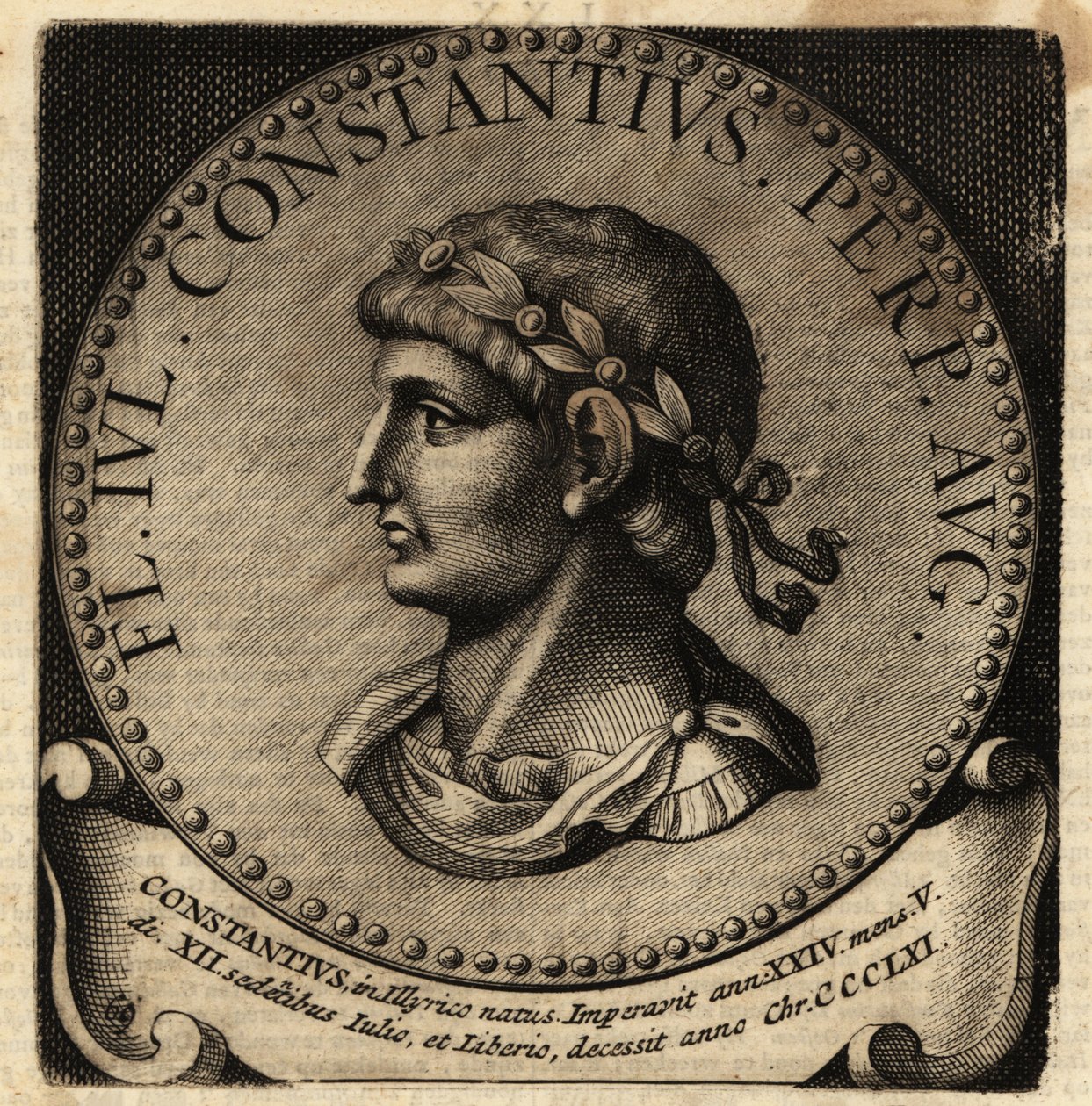 Rooman keisari Constantius II:n muotokuva. tekijältä Netherlandish School