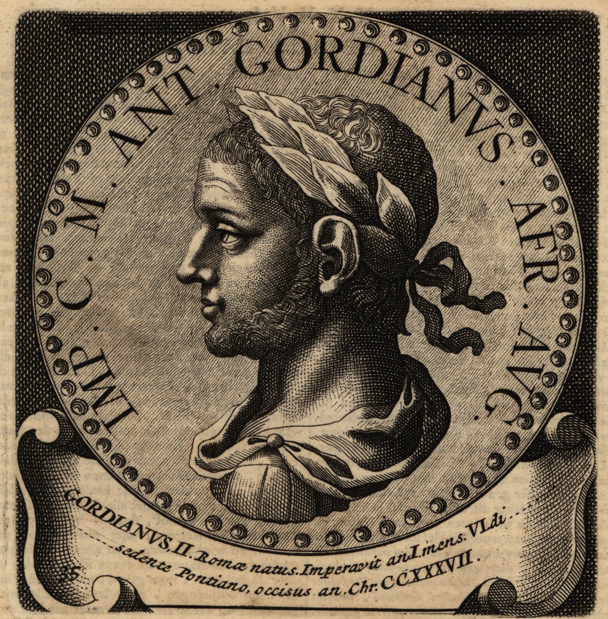 Rooman keisari Gordian II:n muotokuva. tekijältä Netherlandish School