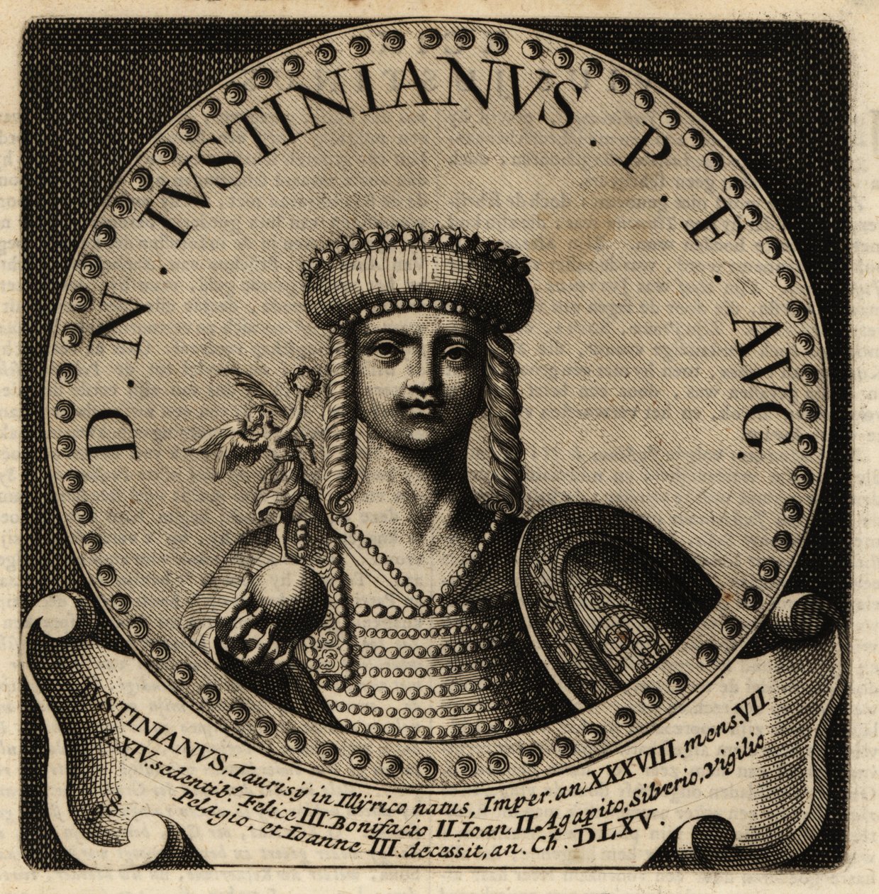 Rooman keisari Justinianus I:n muotokuva. tekijältä Netherlandish School