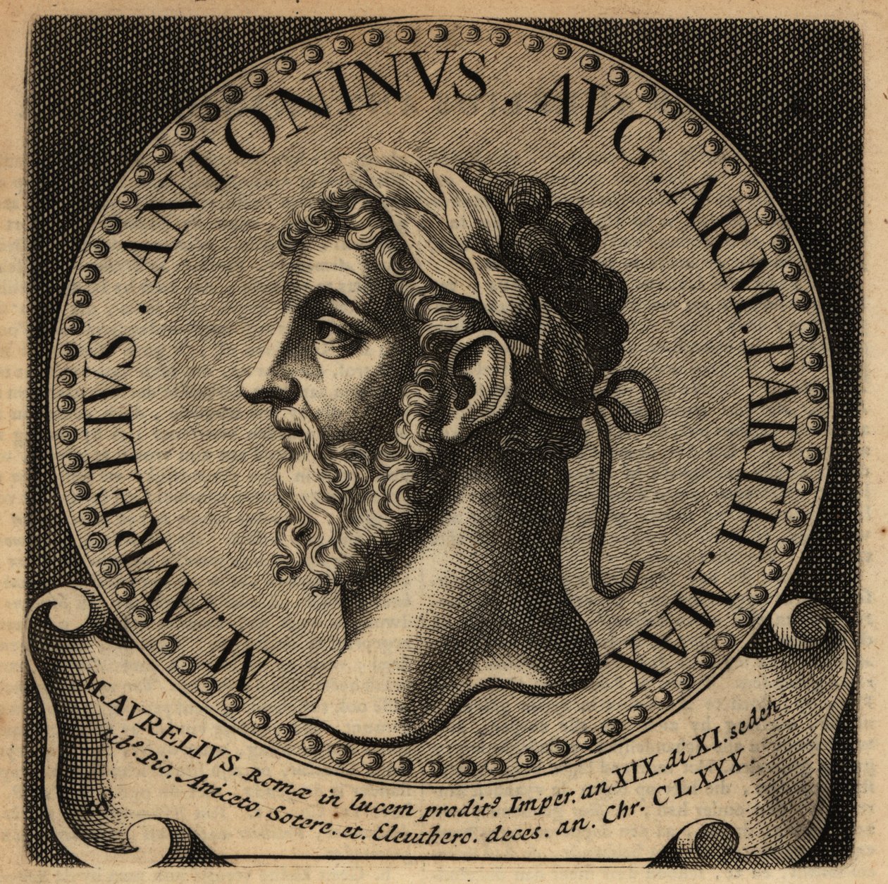 Rooman keisari Marcus Aureliuksen muotokuva. tekijältä Netherlandish School