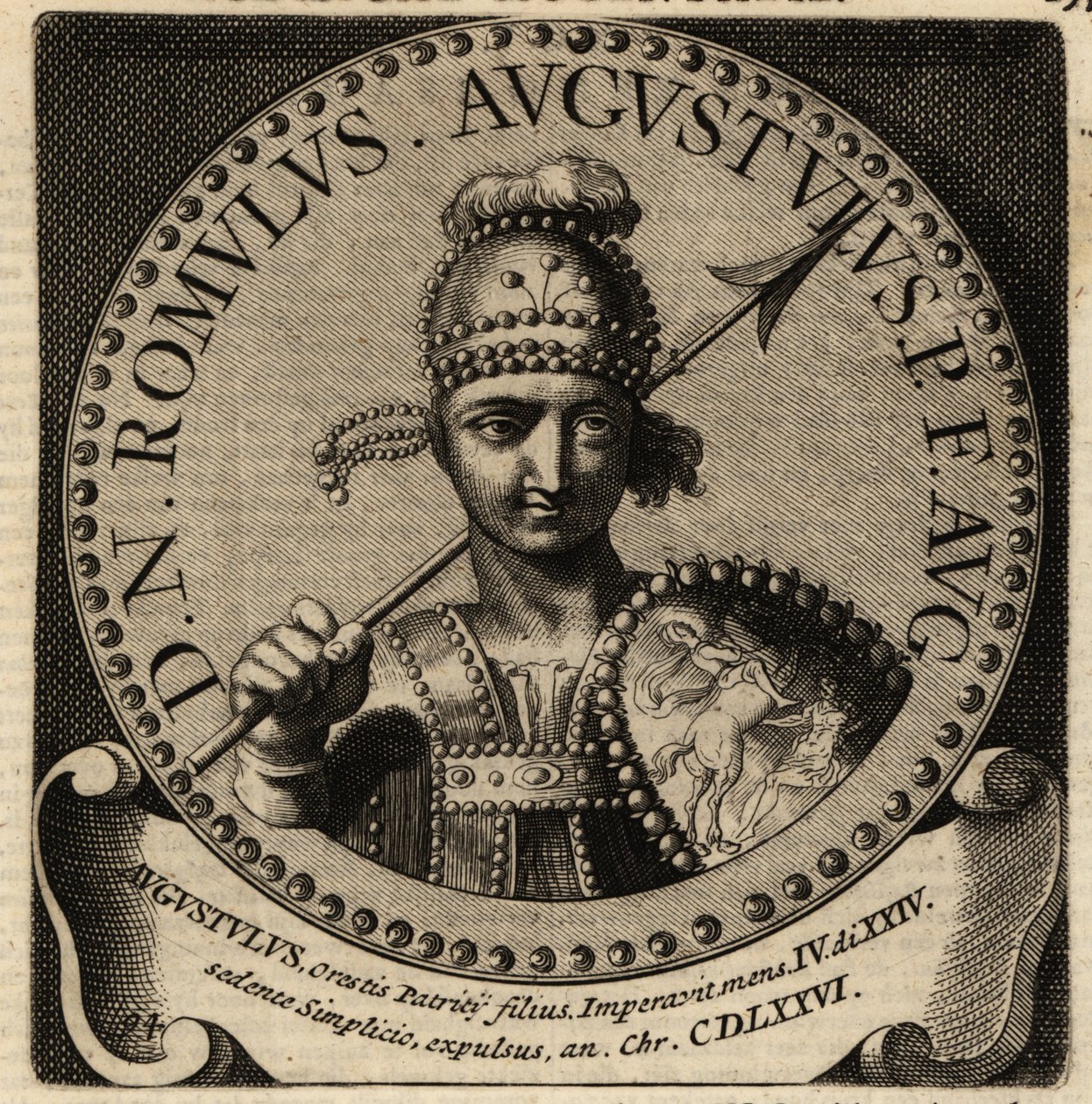 Rooman keisari Romulus Augustuluksen muotokuva. tekijältä Netherlandish School