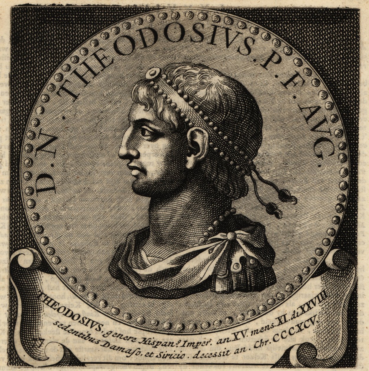 Rooman keisari Theodosius I:n muotokuva. tekijältä Netherlandish School