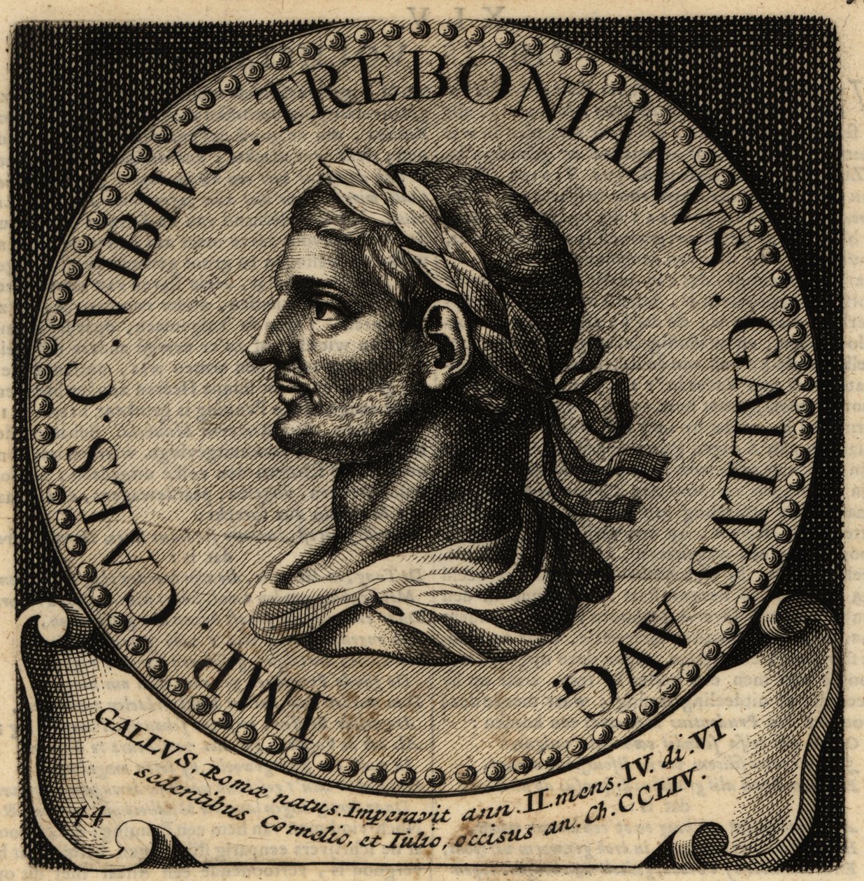 Rooman keisari Trebonianus Galluksen muotokuva. tekijältä Netherlandish School