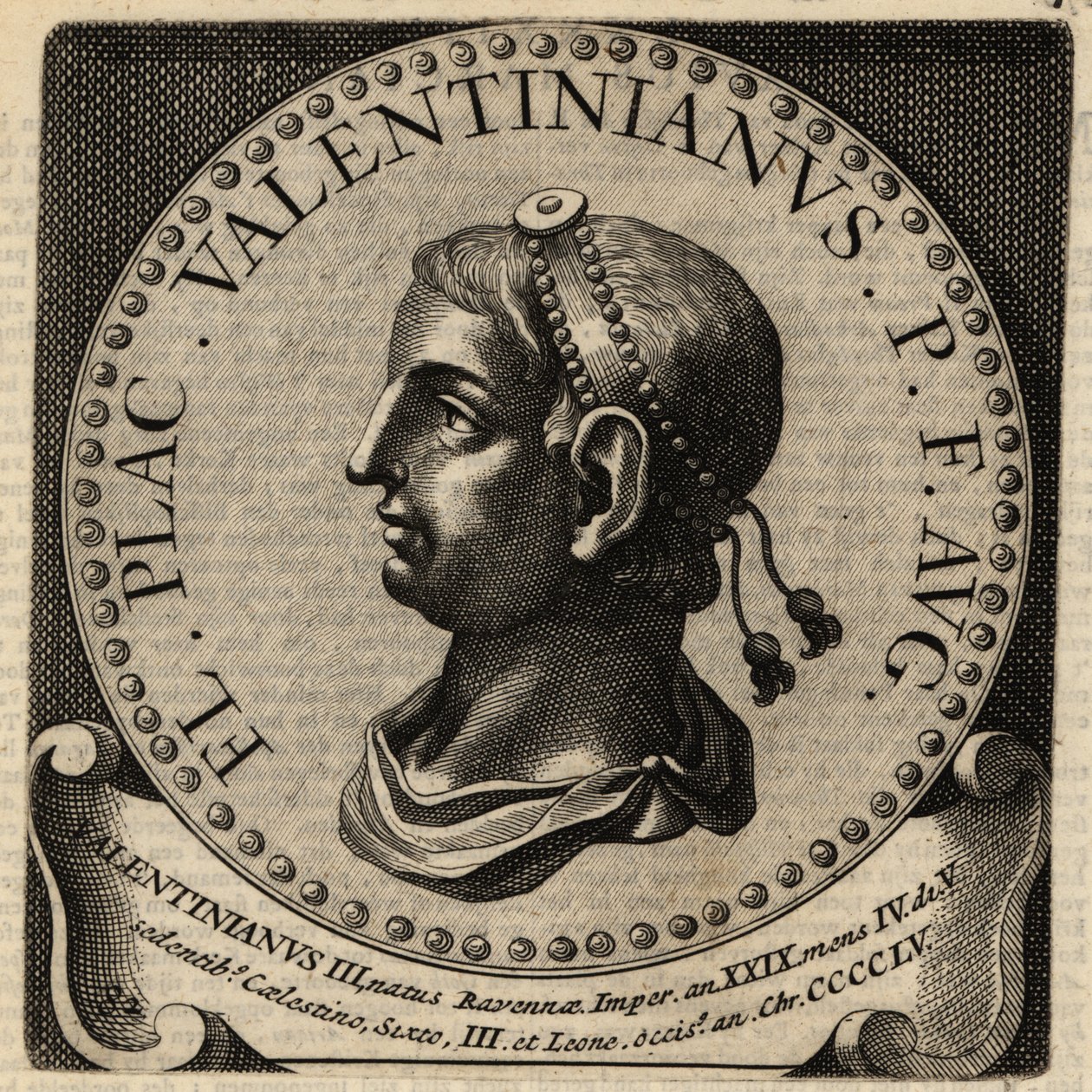 Rooman keisari Valentinianus III:n muotokuva. tekijältä Netherlandish School