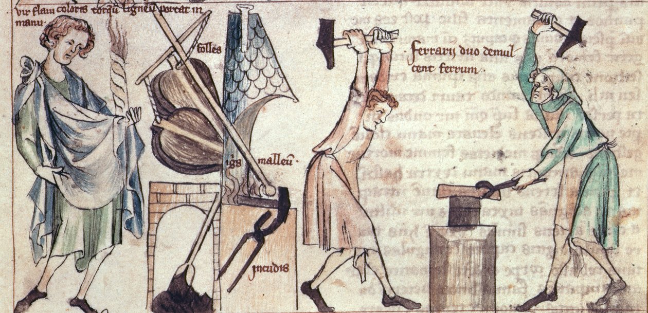 Sloane 3983 fol.5 Sepät työssä, kirjasta "Book of Astrology" (vellum) tekijältä Netherlandish School