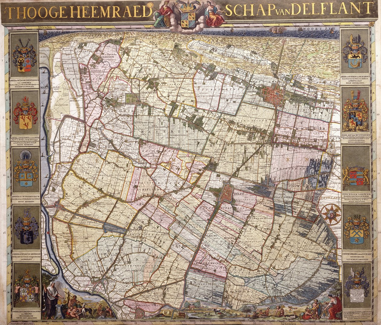 Delftlandin seinäkartta, 1712 tekijältä Netherlandish School