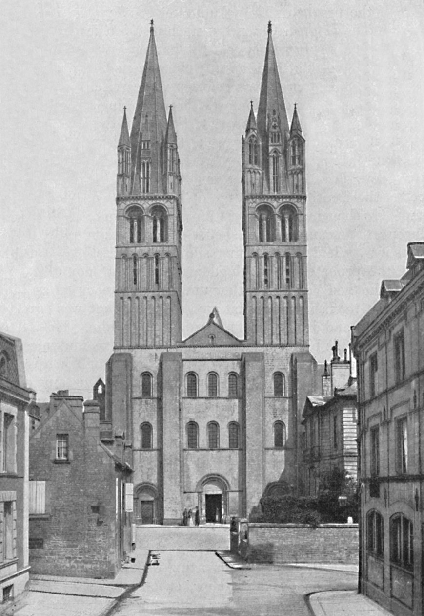 Pyhän Tapanin kirkko Abbaye Aux Hommes, Caen., 1902 tekijältä Neurdein