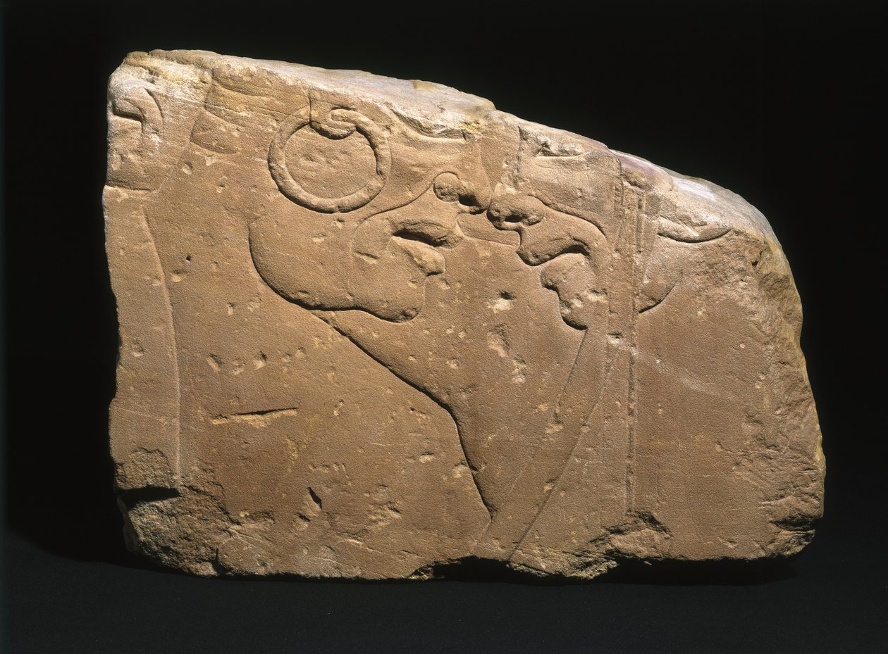 Voitti Nubian Warriors, Sesebistä, Sudanista, noin 1352-1347 eKr. (hiekkakivi) tekijältä New Kingdom Egyptian