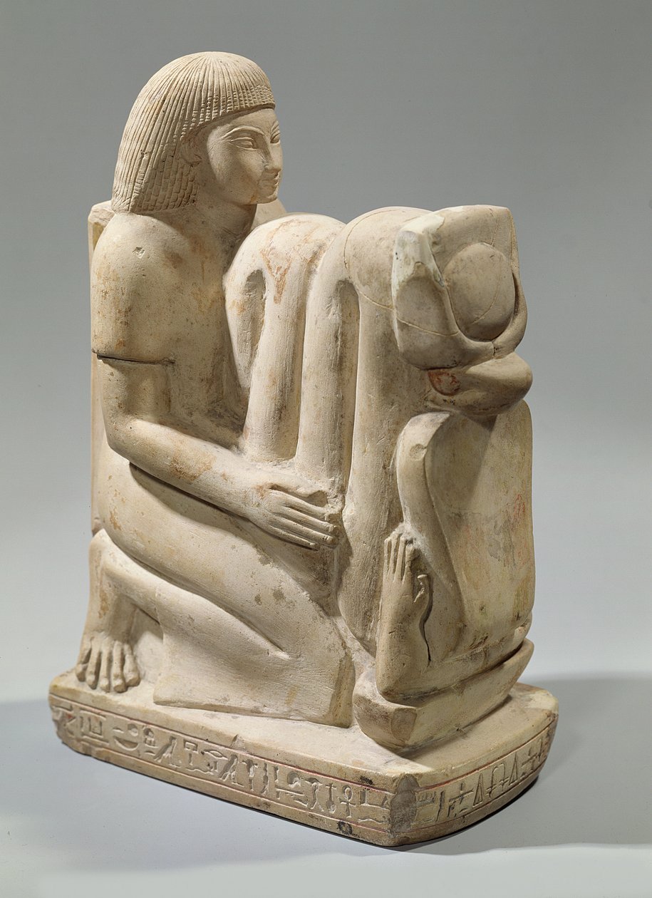 Setaun patsas esittelee kobrajumalattar Nekhbetin (kalkkikivi) tekijältä New Kingdom Egyptian