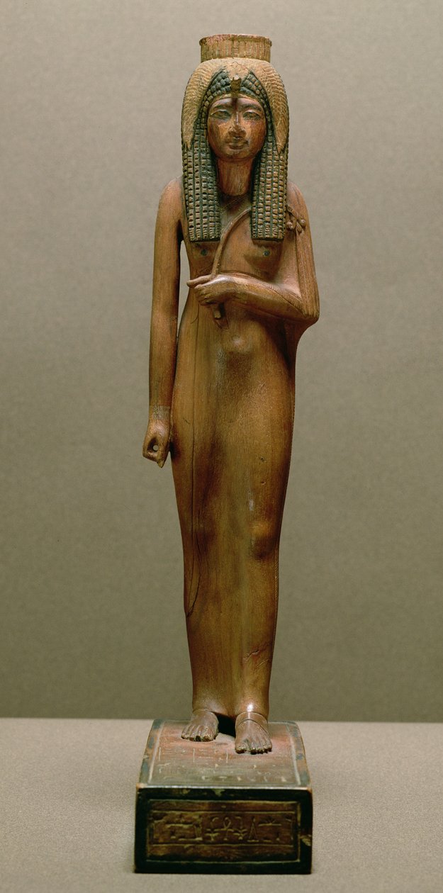 Jumalallinen kuningatar Ahmose Nefertari (maalattu puu) tekijältä New Kingdom Egyptian