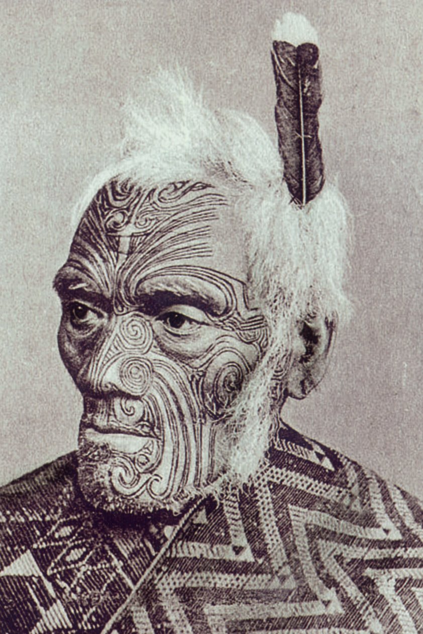 Maori soturi moko kasvot tekijältä New Zealander Photographer