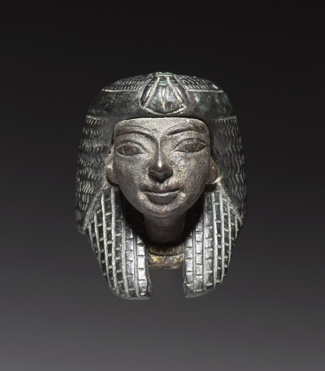 Pronssivuori "Shawabty Bundlesta": pää, 18.–19. dynastia, n. 1336-1256 eaa. tekijältä New Kingdom Egyptian
