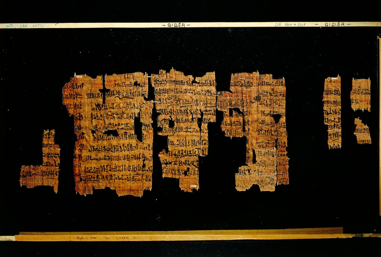 Fragmentit asiakirjasta, joka sisältää faarao Thutmosos III:n tekoja (papyrus) tekijältä New Kingdom Egyptian