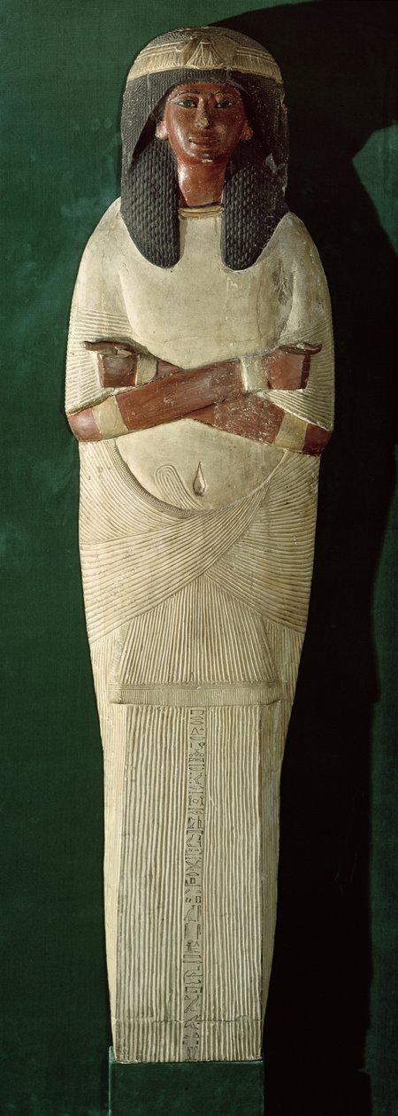 Piays Mummyn kansipaneeli, n. 1279-1213 eKr. (maalattu puu, stukko) tekijältä New Kingdom Egyptian