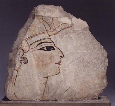 Ostracon kuninkaan profiililla (kalkkikivi) tekijältä New Kingdom Egyptian