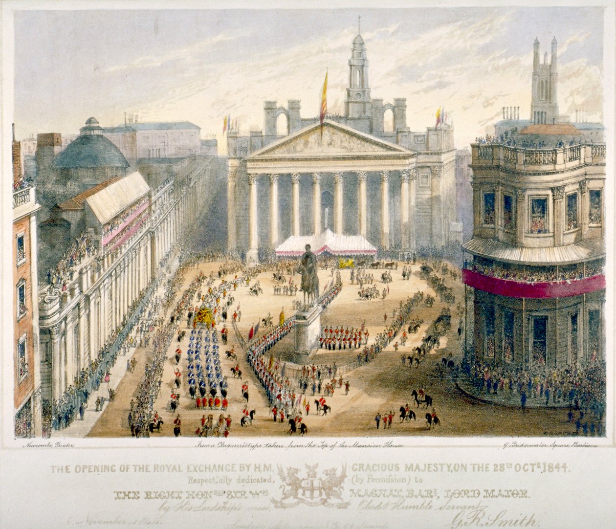 Kuninkaallisen pörssin avajaiset, City of London, 1844. tekijältä Newcombe