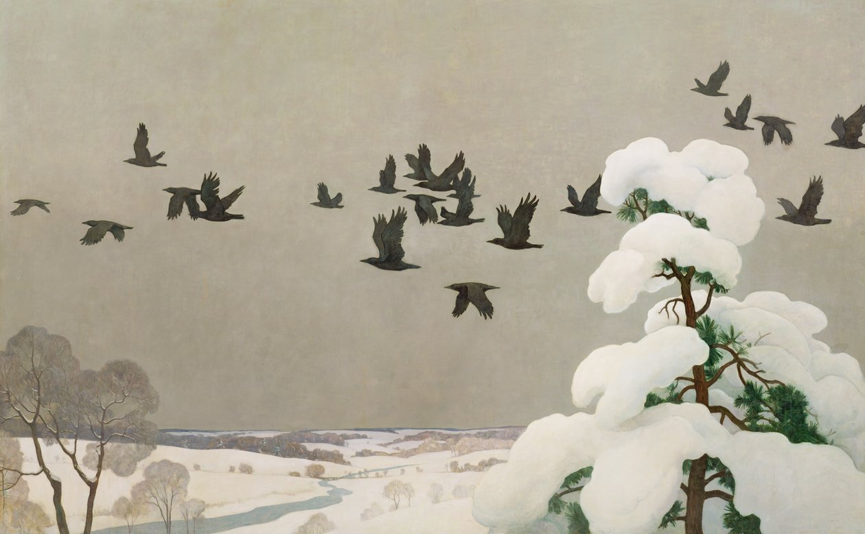 Crows in Winter, 1941 tekijältä Newell Convers Wyeth