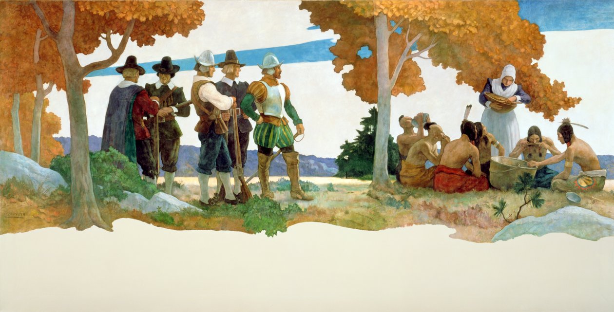 Kiitospäivä intiaanien kanssa, 1940 tekijältä Newell Convers Wyeth