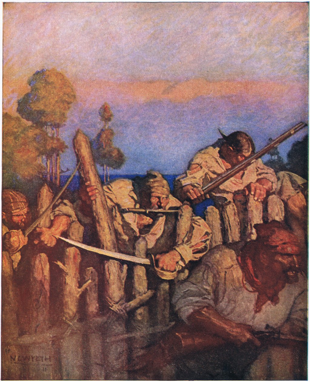 Hyökkäys korttelitalon kimppuun: Laiturit parveilivat aidan yli kuin apinat tekijältä Newell Convers Wyeth