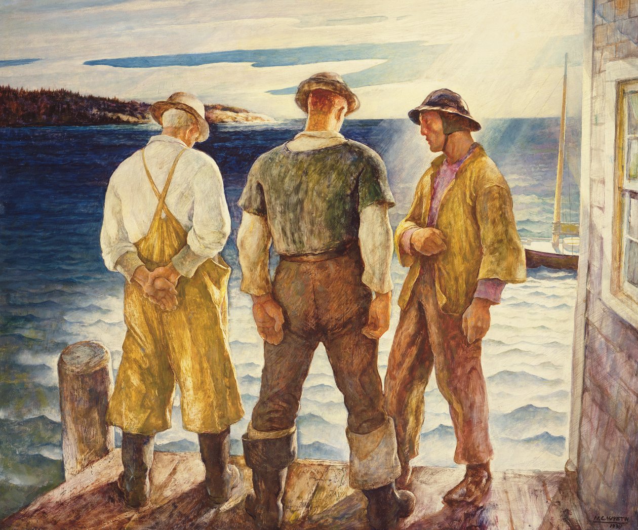 Kolme kalastajaa, 1938 tekijältä Newell Convers Wyeth