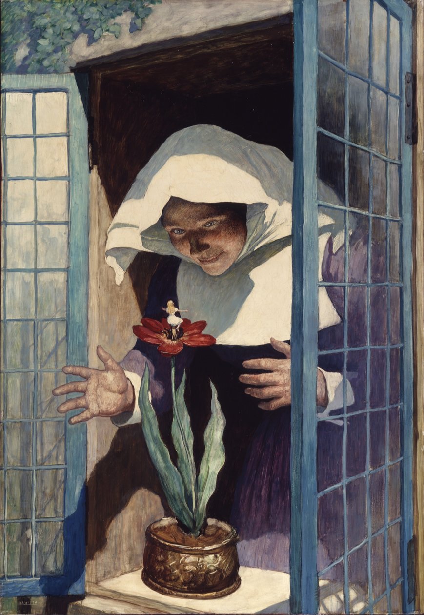 Peukalo, 1940 (öljy renessanssipaneelissa) tekijältä Newell Convers Wyeth