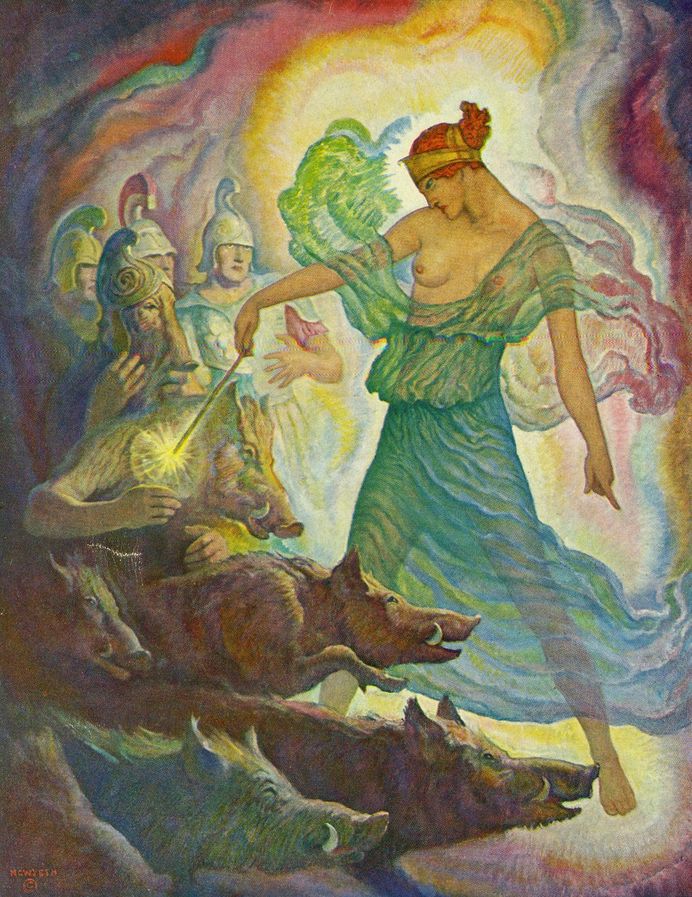 Circe ja hän sika tekijältä Newell Convers Wyeth